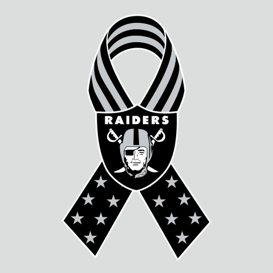 Oakland Raiders Ribbon American Flag logo iron on paper